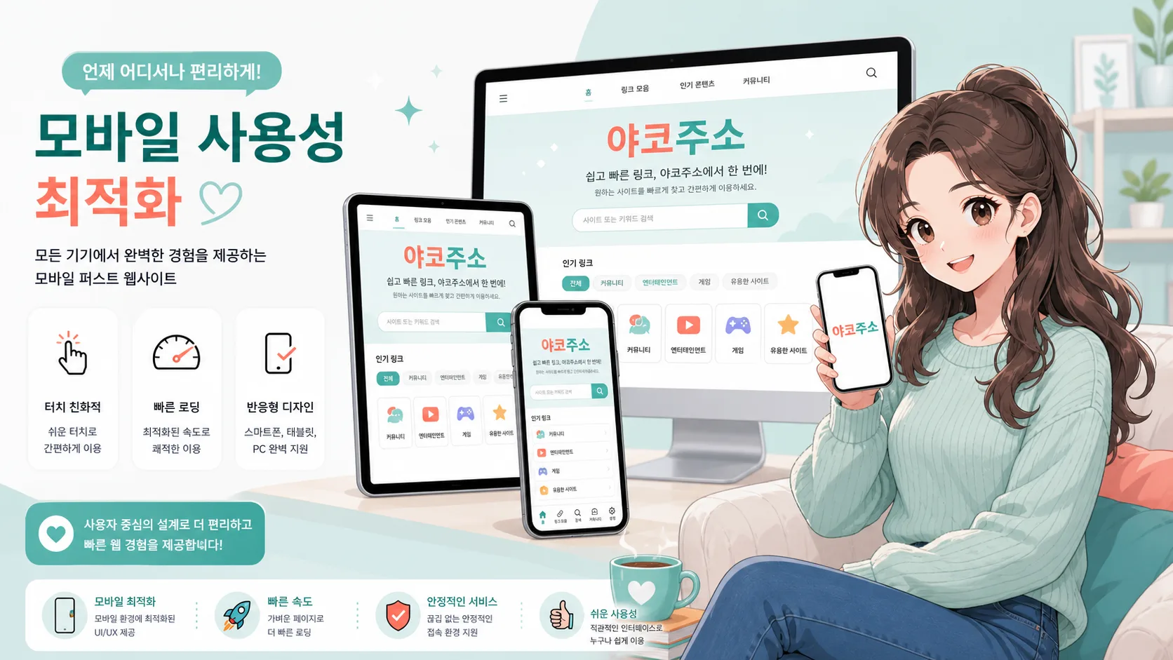 야코주소 모바일 이용 안내 야코주소 안내 이미지